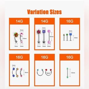 Fun Body Piercing Jewelry Lot